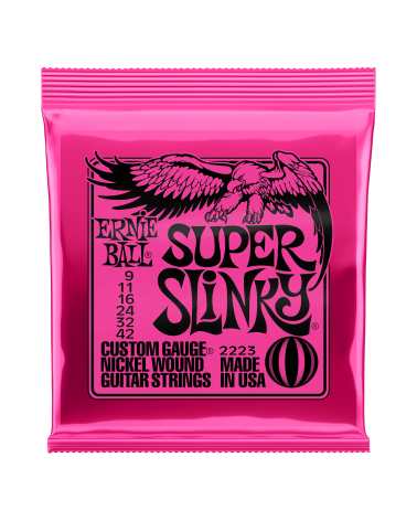 ERNIE BALL SET CUERDAS ELECTRICA ERNIE BALL SLINKY ENTORCHADA PINK 9-42