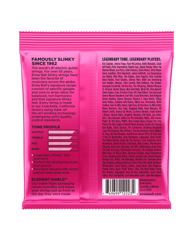 ERNIE BALL SET CUERDAS ELECTRICA ERNIE BALL SLINKY ENTORCHADA PINK 9-42