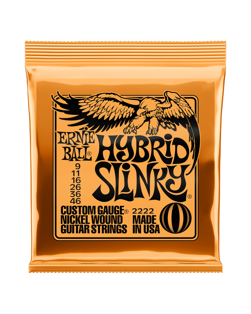 ERNIE BALL 2222 SET CUERDAS ELECTRICA ERNIE BALL SLINKY ENTORCHADA ORANGE HYBRID 9-46