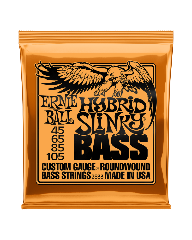 RNIE BALL SET CUERDAS BAJO ERNIE BALL SLINKY ENTORCHADO REDONDO HYBRID 45-105