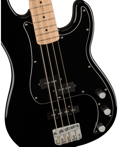 Squier Affinity Series Precision Bass PJ Pack, MN, Black, Gig Bag, Rumble 15