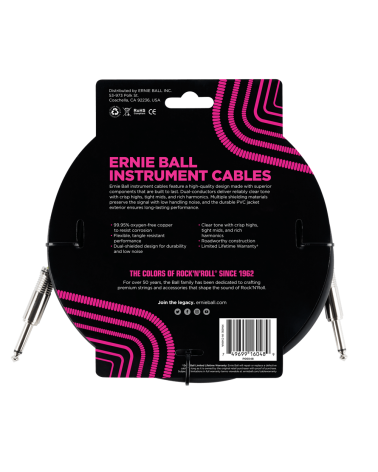 Ernie Ball 6048 Cable Ultraflex Jack a Jack 2.5 m. Negro