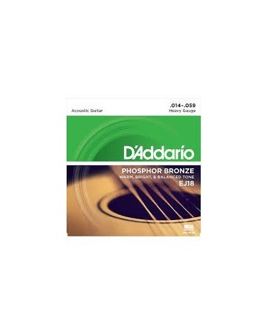 D'Addario EJ18. Cuerdas para guitarra acústica de bronce fosforado, calibre grueso, 14-59