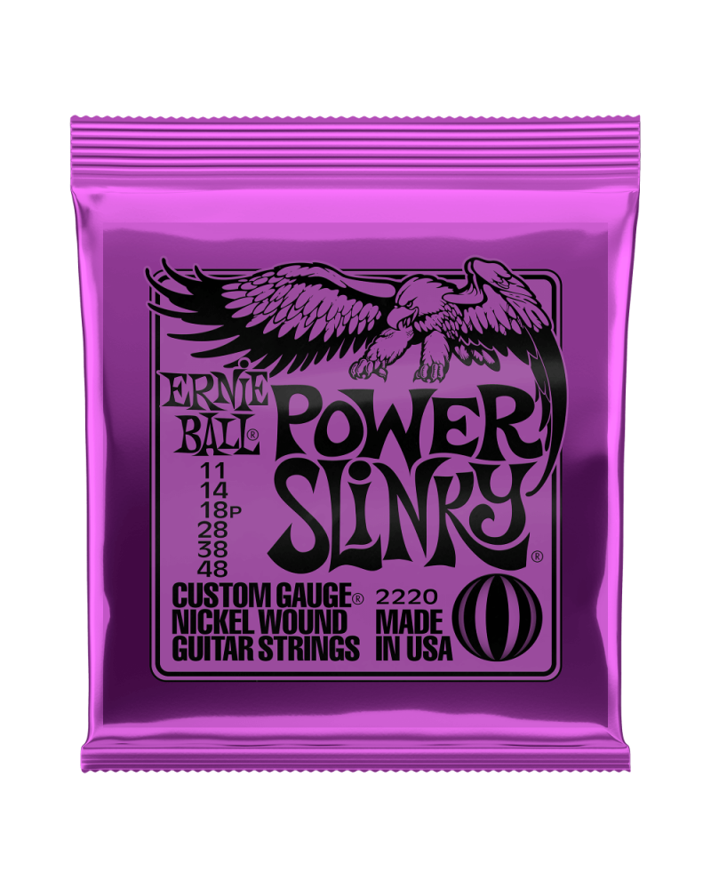 ERNIE BALL SET CUERDAS ELECTRICA ERNIE BALL SLINKY ENTORCHADA PURPLE 11-48