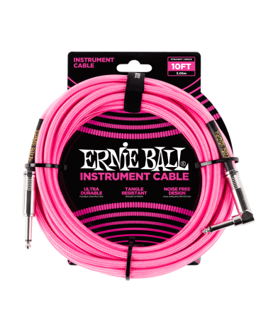 Ernie Ball 6078 Cable Rosa Neón Angulo 3m