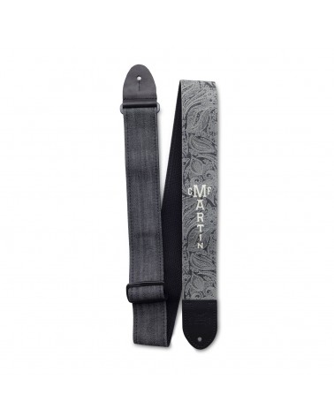 MARTIN DENIM STRAP: SCROLL-AND-LEAF PATTERN